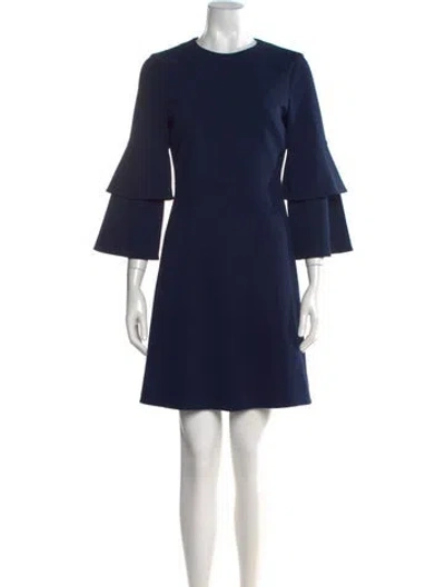 Pre-owned Tibi Crew Neck Mini Dress In Blue