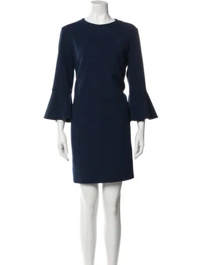 Pre-owned Tibi Crew Neck Mini Dress In Blue