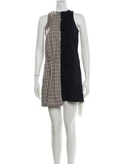 Pre-owned Tibi Crew Neck Mini Dress In Blue