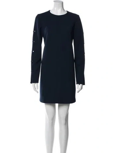 Pre-owned Tibi Crew Neck Mini Dress In Blue