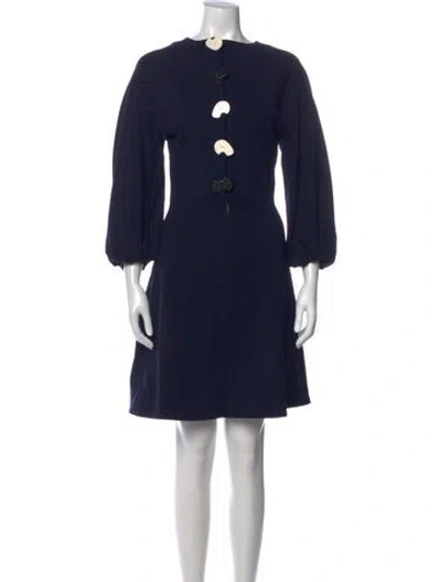 Pre-owned Tibi Crew Neck Mini Dress In Blue