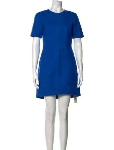 Pre-owned Tibi Crew Neck Mini Dress In Blue