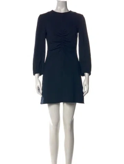 Pre-owned Tibi Crew Neck Mini Dress In Blue