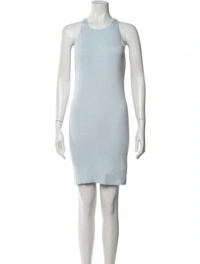 Pre-owned Tibi Crew Neck Mini Dress In Blue