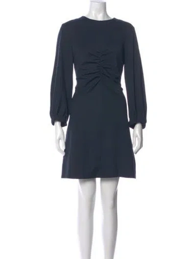 Pre-owned Tibi Crew Neck Mini Dress In Blue