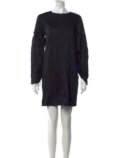 Pre-owned Tibi Crew Neck Mini Dress In Blue