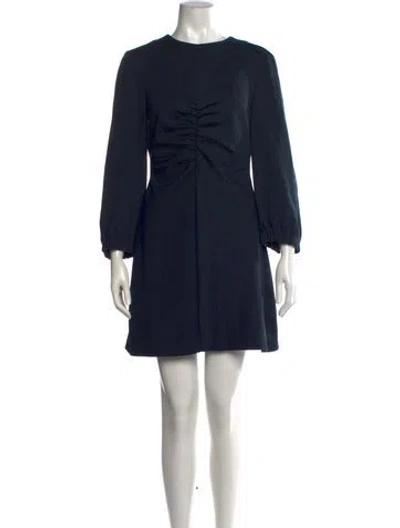 Pre-owned Tibi Crew Neck Mini Dress In Blue