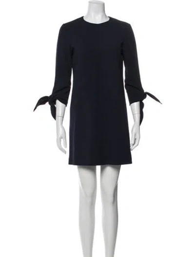 Pre-owned Tibi Crew Neck Mini Dress In Blue
