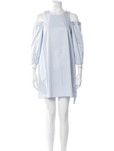 Pre-owned Tibi Crew Neck Mini Dress In Blue