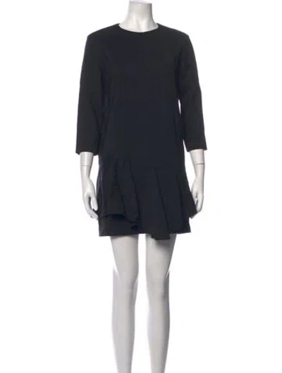 Pre-owned Tibi Crew Neck Mini Dress In Blue