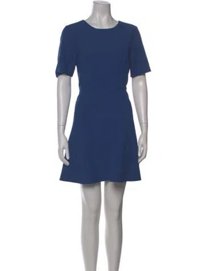 Pre-owned Tibi Crew Neck Mini Dress In Blue
