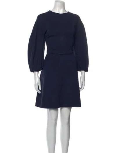Pre-owned Tibi Crew Neck Mini Dress In Blue