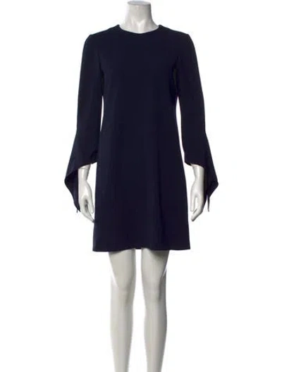 Pre-owned Tibi Crew Neck Mini Dress In Blue