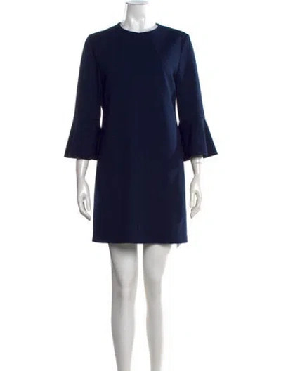 Pre-owned Tibi Crew Neck Mini Dress In Blue
