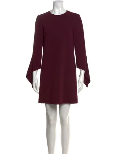 Pre-owned Tibi Crew Neck Mini Dress In Burgundy