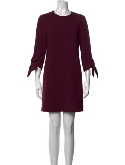 Pre-owned Tibi Crew Neck Mini Dress In Burgundy