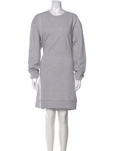 Pre-owned Tibi Crew Neck Mini Dress In Gray