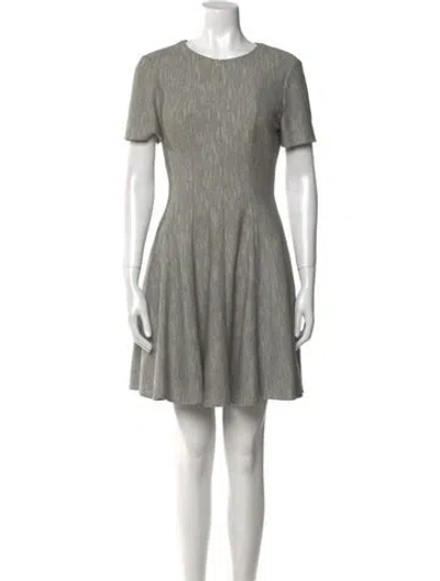 Pre-owned Tibi Crew Neck Mini Dress In Gray