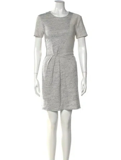 Pre-owned Tibi Crew Neck Mini Dress In Gray