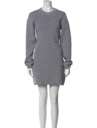 Pre-owned Tibi Crew Neck Mini Dress In Gray