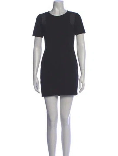 Pre-owned Tibi Crew Neck Mini Dress In Gray