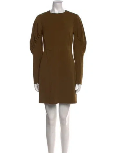 Pre-owned Tibi Crew Neck Mini Dress In Green