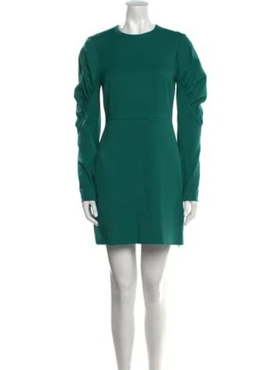 Pre-owned Tibi Crew Neck Mini Dress In Green