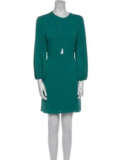 Pre-owned Tibi Crew Neck Mini Dress In Green