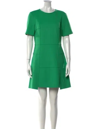 Pre-owned Tibi Crew Neck Mini Dress In Green