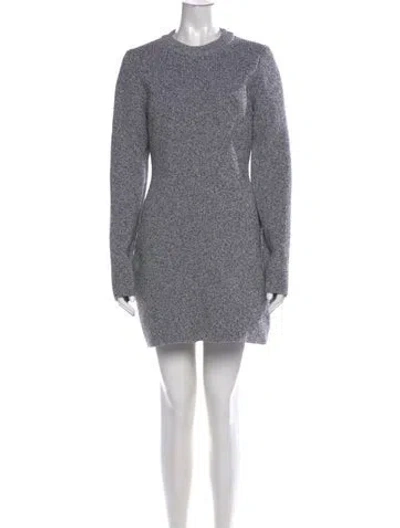 Pre-owned Tibi Crew Neck Mini Dress In Grey