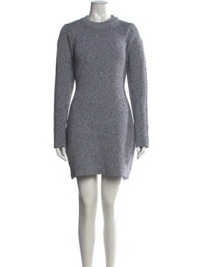 Pre-owned Tibi Crew Neck Mini Dress In Grey