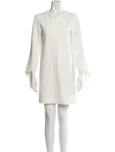 Pre-owned Tibi Crew Neck Mini Dress In Neutral