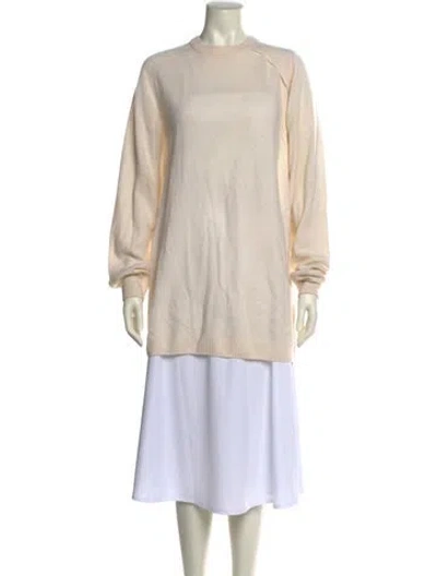 Pre-owned Tibi Crew Neck Mini Dress In Neutral