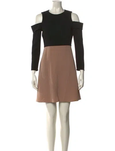 Pre-owned Tibi Crew Neck Mini Dress In Neutral