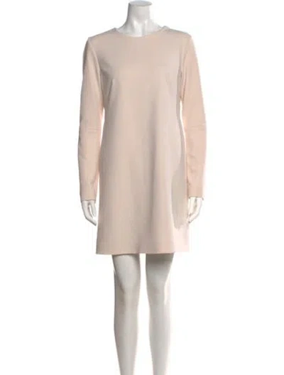 Pre-owned Tibi Crew Neck Mini Dress In Neutral