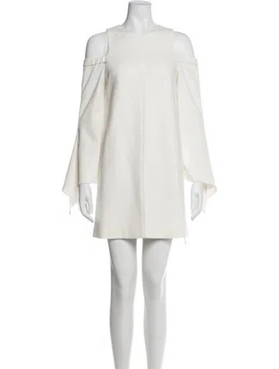 Pre-owned Tibi Crew Neck Mini Dress In Neutrals