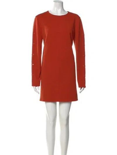 Pre-owned Tibi Crew Neck Mini Dress In Orange