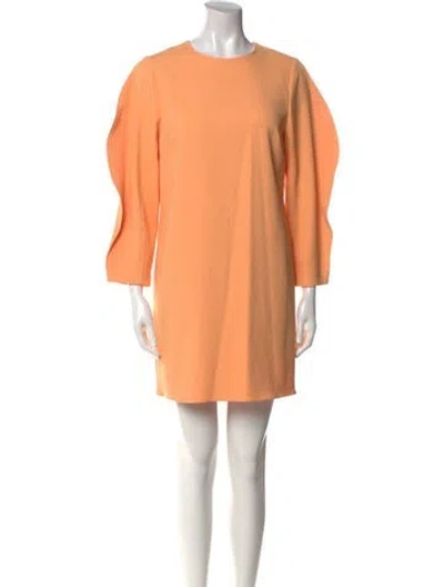 Pre-owned Tibi Crew Neck Mini Dress In Orange
