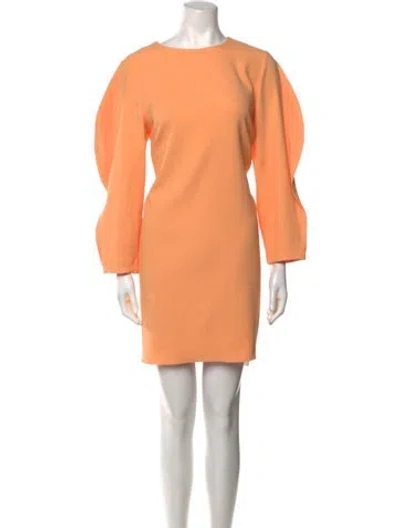 Pre-owned Tibi Crew Neck Mini Dress In Orange