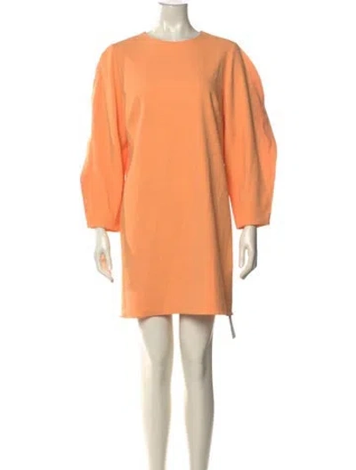 Pre-owned Tibi Crew Neck Mini Dress In Orange
