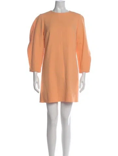 Pre-owned Tibi Crew Neck Mini Dress In Orange