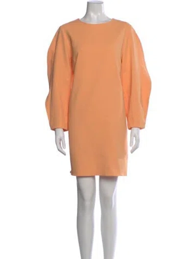 Pre-owned Tibi Crew Neck Mini Dress In Orange