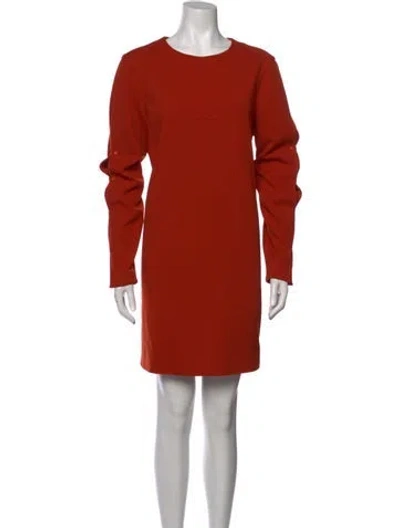Pre-owned Tibi Crew Neck Mini Dress In Orange