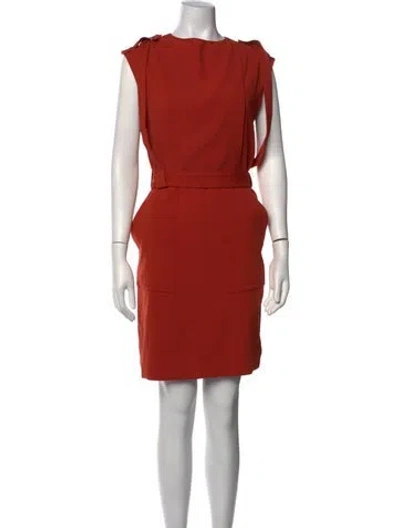 Pre-owned Tibi Crew Neck Mini Dress In Orange