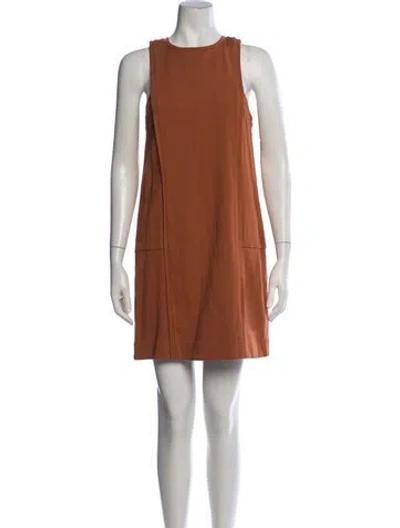 Pre-owned Tibi Crew Neck Mini Dress In Orange