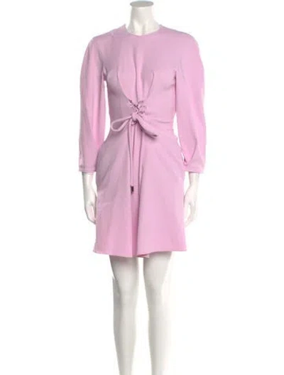Pre-owned Tibi Crew Neck Mini Dress In Pink