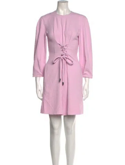 Pre-owned Tibi Crew Neck Mini Dress In Pink
