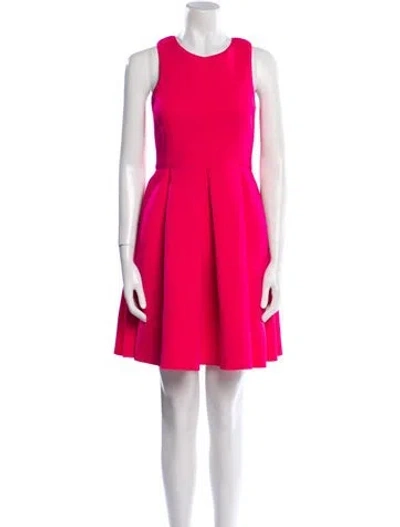 Pre-owned Tibi Crew Neck Mini Dress In Pink