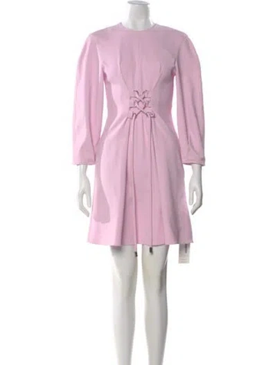 Pre-owned Tibi Crew Neck Mini Dress In Pink