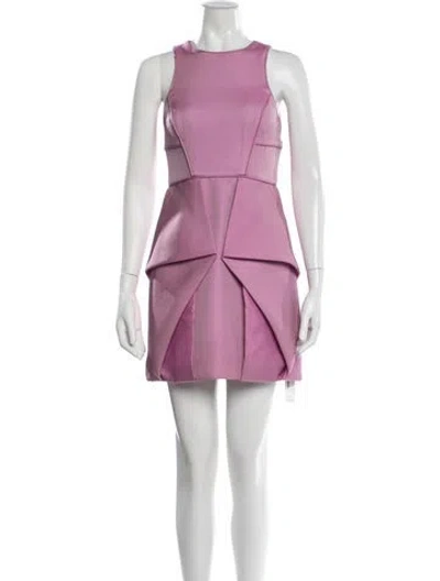 Pre-owned Tibi Crew Neck Mini Dress In Pink
